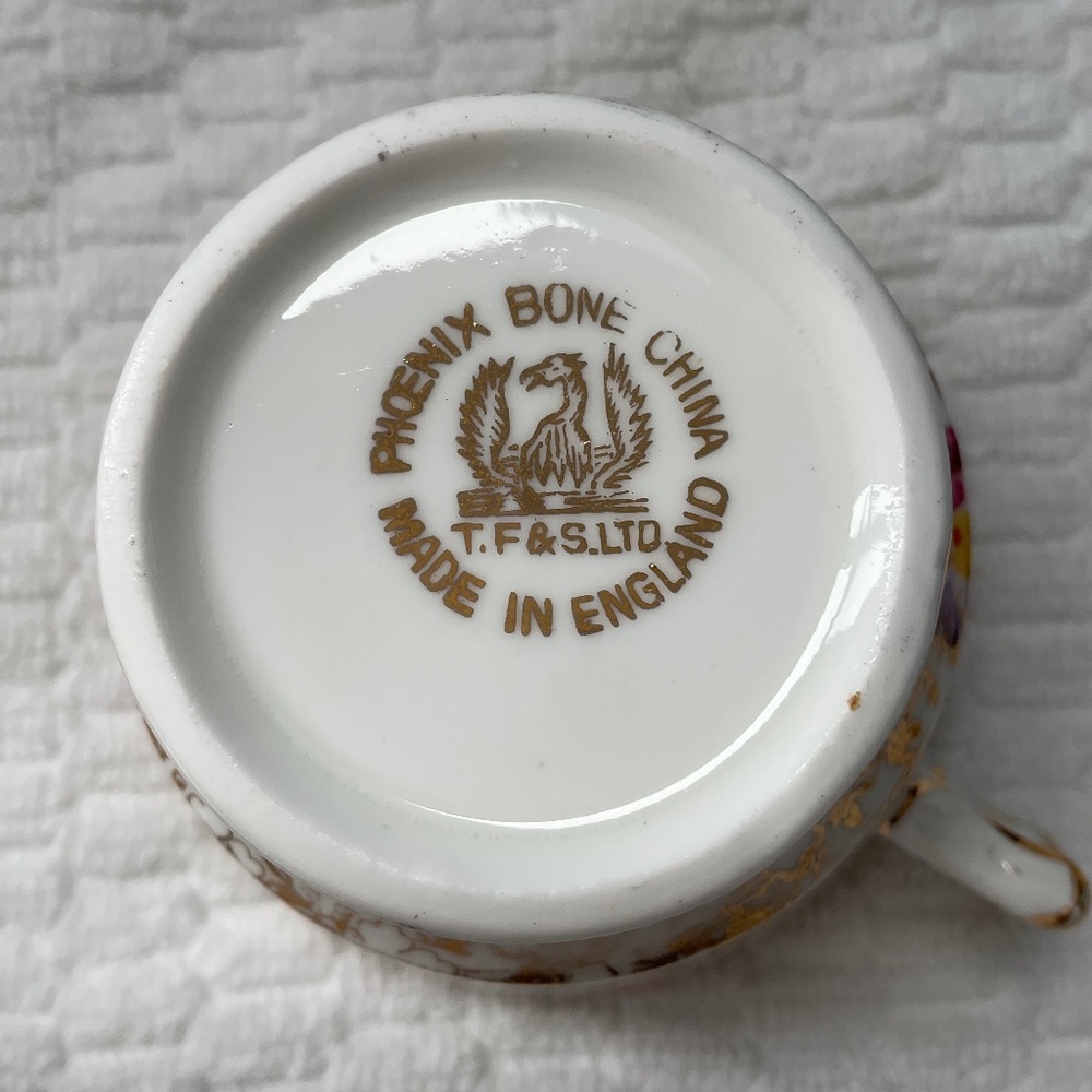 Phoenix Bone China - T. F. & S. Ltd - Teacup and Saucer Made in England - Picture 13 of 16